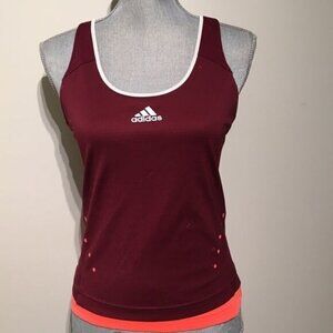 Adidas Climacool Burgundy Orange Work Out Racerback Tank Top